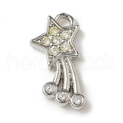 Brass Micro Pave Cubic Zirconia Charms KK-I276-43P-1