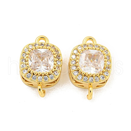 Brass Pave Cubic Zirconia Connector Charms KK-B096-05G-03-1