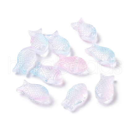 Transparent Spray Painted Glass Beads X1-GLAA-I050-10H-1