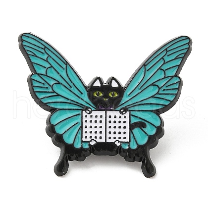 Cat with Butterfly Wing Enamel Pins JEWB-I026-03B-1