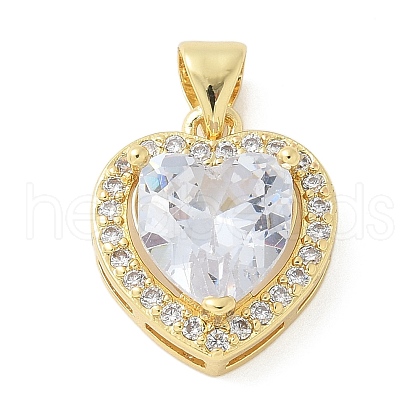 Brass Micro Pave Cubic Zirconia Pendants KK-K298-02G-1