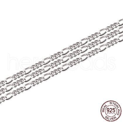 Rhodium Plated 925 Sterling Silver Figaro Chain STER-WH0011-03P-1