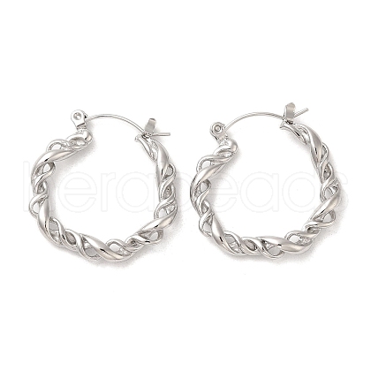 Non-Tarnish 304 Stainless Steel Hoop Earrings EJEW-Z022-06P-1