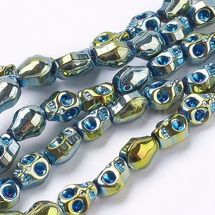 Electroplate Glass Beads Strands GLAA-K035-A-FP02-1