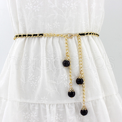 Alloy with Plastic Round Beaded Waist Beads FS-WGA9A61-01-1