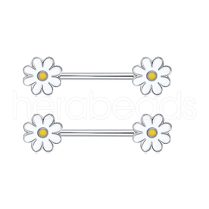 Brass White Enamel Nipple Rings WG88A97-12-1