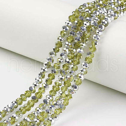 Electroplate Transparent Glass Beads Strands EGLA-A034-T2mm-M04-1