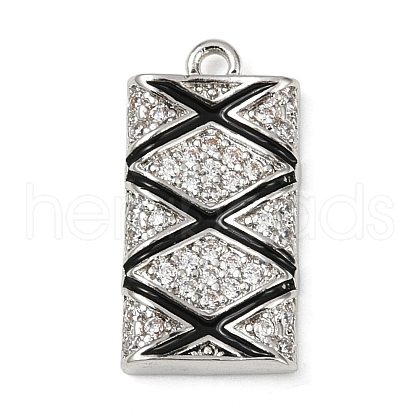 Brass Micro Pave Cubic Zirconia Pendants KK-R224-02P-1