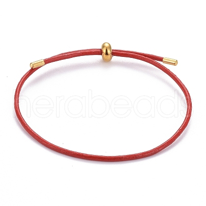 Adjustable PU Leather Cord Slider Bracelets BJEW-F412-05G-A-1