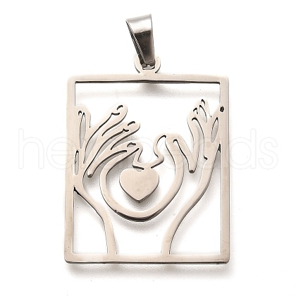 304 Stainless Steel Pendants STAS-Z119-22P-1