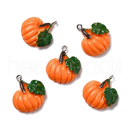 Autumn Theme Opaque Resin Pendants RESI-B011-15-1