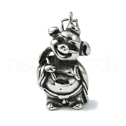 Retro 304 Stainless Steel Pendants STAS-G331-01AS-1