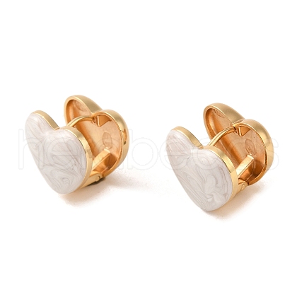 304 Stainless Steel Enamel Hoop Earrings for Women EJEW-U003-24C-1
