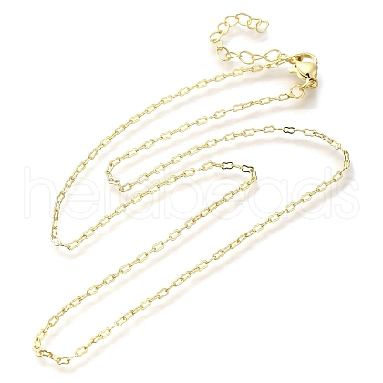 Rack Plating Brass Link Chain Necklaces MAK-L042-01G-1
