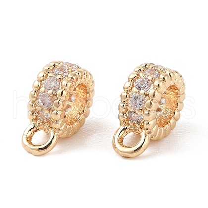 Brass Pave Clear Cubic Zirconia Beads KK-N256-08G-A-1