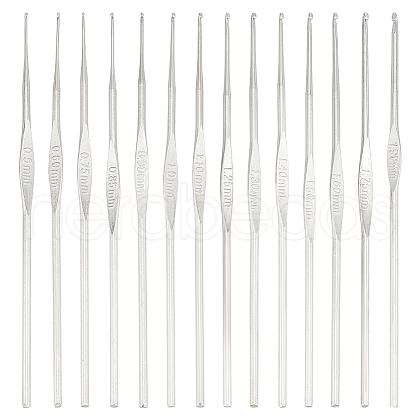 Unicraftale 14Pcs 14 Style Iron Thin Knitting Needles AJEW-UN0001-60-1