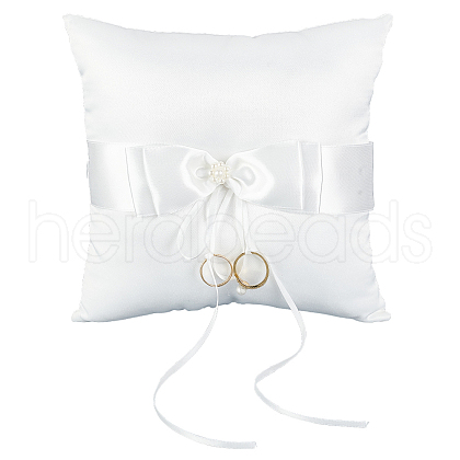 Satin Ring Pillow Cushion Bearer RDIS-WH0019-07-1