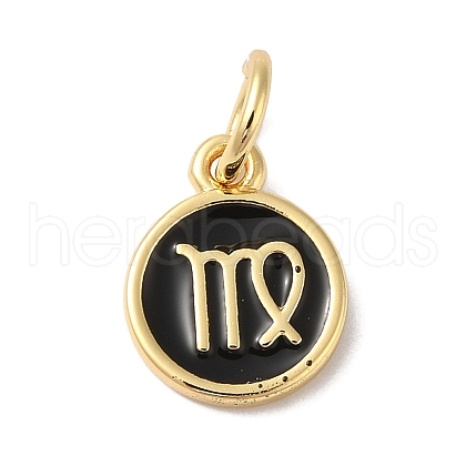 Real 18K Gold Plated Brass Enamel Charms KK-L216-001G-L01-1
