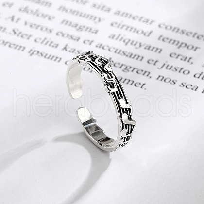 Music Score Brass Cuff Rings for Women FS-WG0670D-01-1
