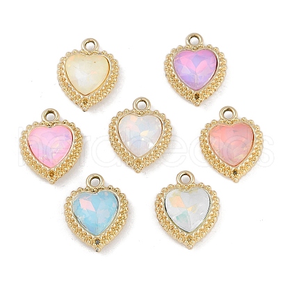 UV Plating Alloy with Mixed Color Glass Rhinestone Pendants FIND-M018-36G-1
