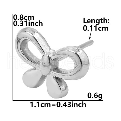 Non-Tarnish Bowknot Stainless Steel Stud Earrings for Women PJ9303-3-1