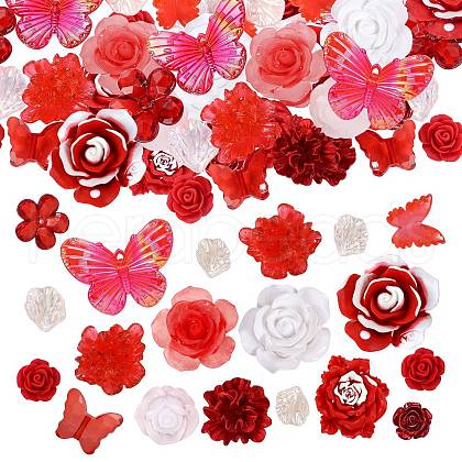 50G Resin Acrylic DIY Accessories Simulation Baroque Style Rose Halo Dyed Mixed Flower DIY Accessories JX581A-1