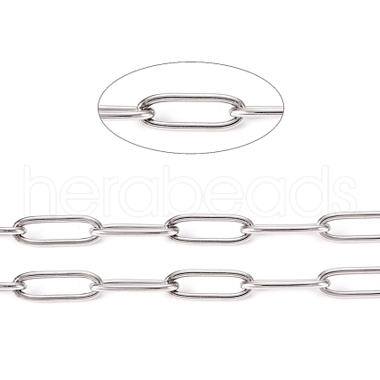Tarnish Resistant 304 Stainless Steel Paperclip Chains A-CHS-L022-02B-1