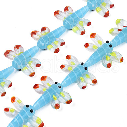 Autumn Theme Handmade Lampwork Beads Strands LAMP-Q031-017B-1