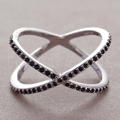 Simple Style Brass Cubic Zirconia Finger Rings FS-WG32029-08-1