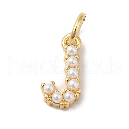 Rack Plating Brass with ABS Plastic Imitation Pearl Charms KK-B092-30J-G-1