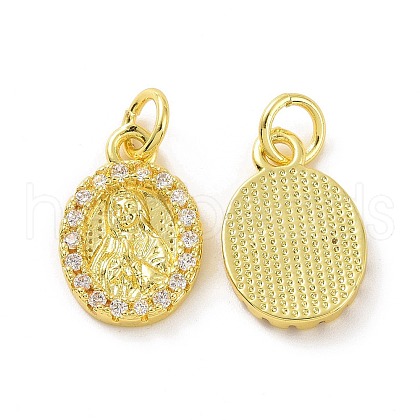 Brass Micro Pave Claer Cubic Zirconia Pendants KK-E068-VF070-1