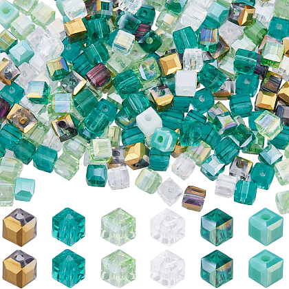 SUNNYCLUE 300Pcs 6 Colors Electroplate Glass Beads EGLA-SC0001-36A-1