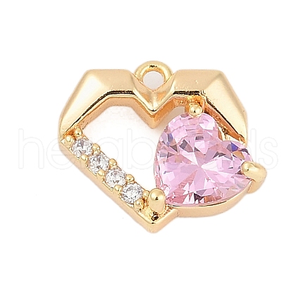 Brass Micro Pave Cubic Zirconia Charms ZIRC-P122-01C-G02-1