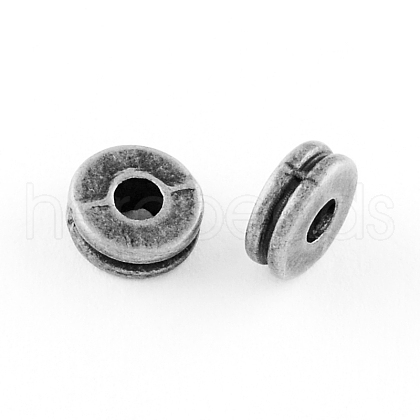 Tibetan Style Flat Round Alloy Spacers Beads TIBEP-S293-070AS-LF-1