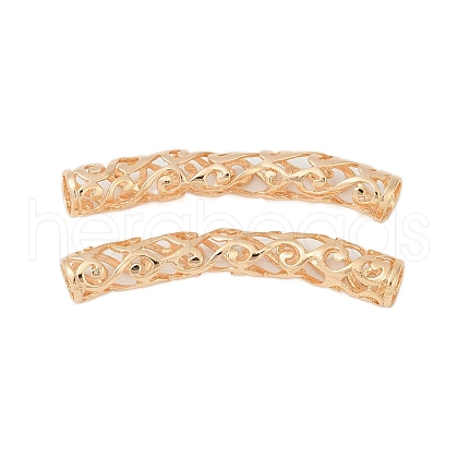 Hollow Out Brass Tube Beads KK-G532-02G-1