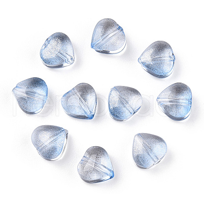 Transparent Spray Painted Glass Beads GLAA-R211-02-B02-1