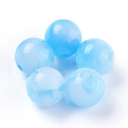 Acrylic Imitation Jade Beads MACR-E025-25C-8mm-1