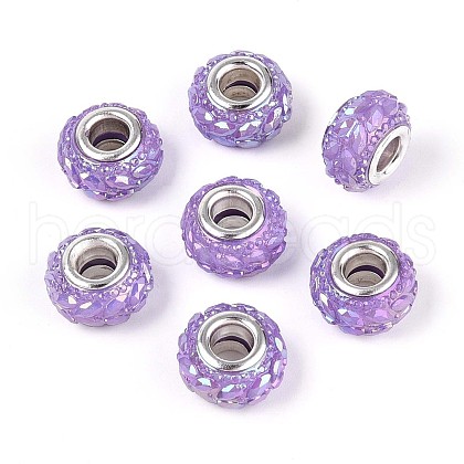 Opaque Resin European Beads RESI-T057-29F-1