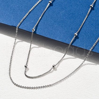 Brass Double Layer Necklaces NJEW-D302-52P-1