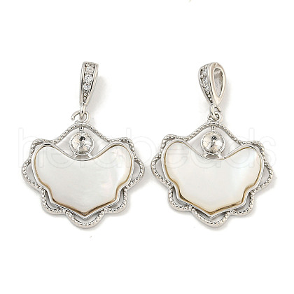 Natural Freshwater Shell Pendants KK-S386-17P-01-1