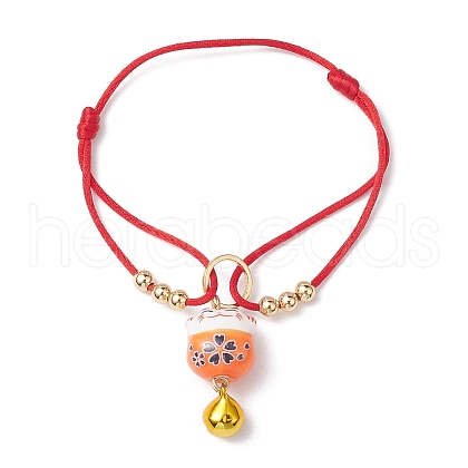 Fortune Cat Handmade Porcelain Charm Bracelets BJEW-JB10505-1