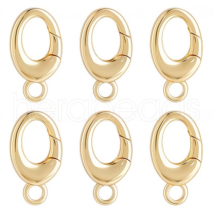 SUNNYCLUE 6Pcs Brass Spring Gate Rings FIND-SC0010-92-1