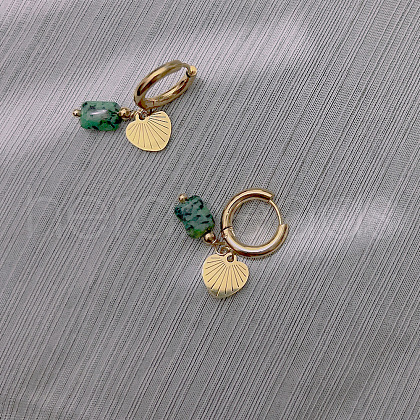 Vintage French Style Gold-Plated Heart Hoop Earrings FG9295-5-1