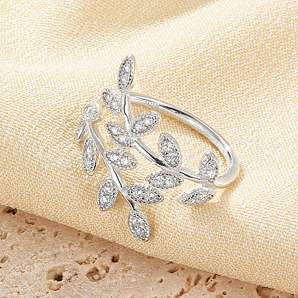 925 Sterling Silver Micro Pave Cubic Zirconia Open Rings for Women IW9494-3-1