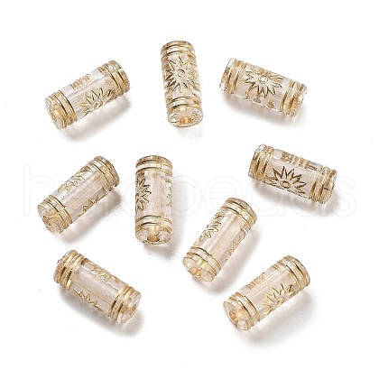Metal Enlaced Transparent Acrylic Beads MACR-M045-06-1