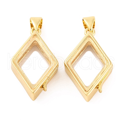 Rack Plating Brass Locket Pendants KK-F874-01G-18-1