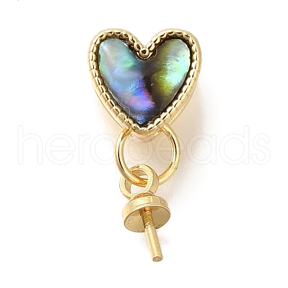Brass Paua Shell Cup Pearl Peg Bails Pin Pendants KK-K389-148G-1