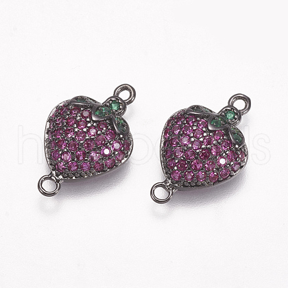 Brass Micro Pave Cubic Zirconia Links ZIRC-A009-26B-1