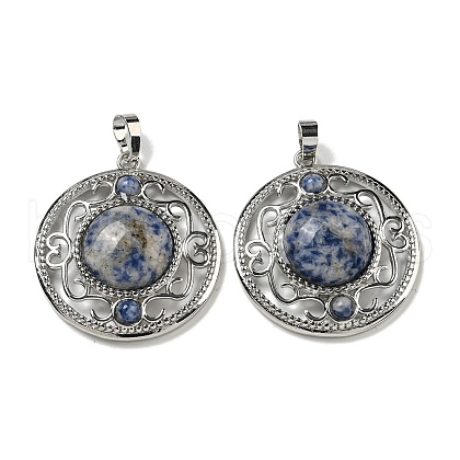 Natural Blue Spot Jasper Pendants G-Q158-03C-1