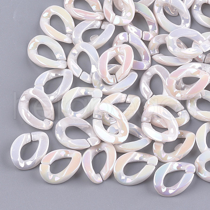 Acrylic Imitation Pearl Linking Rings OACR-S024-45-1
